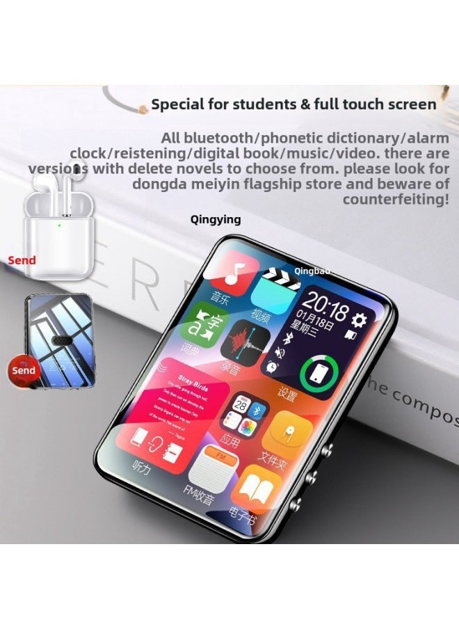 Generic - Touch Screen Dedicated Charm Sound 3 Screen Broadcast Full Bluetooth Dongda Walkman Students 34 High School Students Version-Body Color:Snow White Touch Screen Qingying D2 Pro+ Qingying Bluetooth 6.0 Qingying Gift Pack + Protective Case Qingying Eye Protection Complete-Memory Capacity:32gb. Qingying Super Top Gift Pack⭐Qingying Standard Configuration + Wire-controlled Magnetic Headphones + Wireless Bluetooth Earphones - Image 1