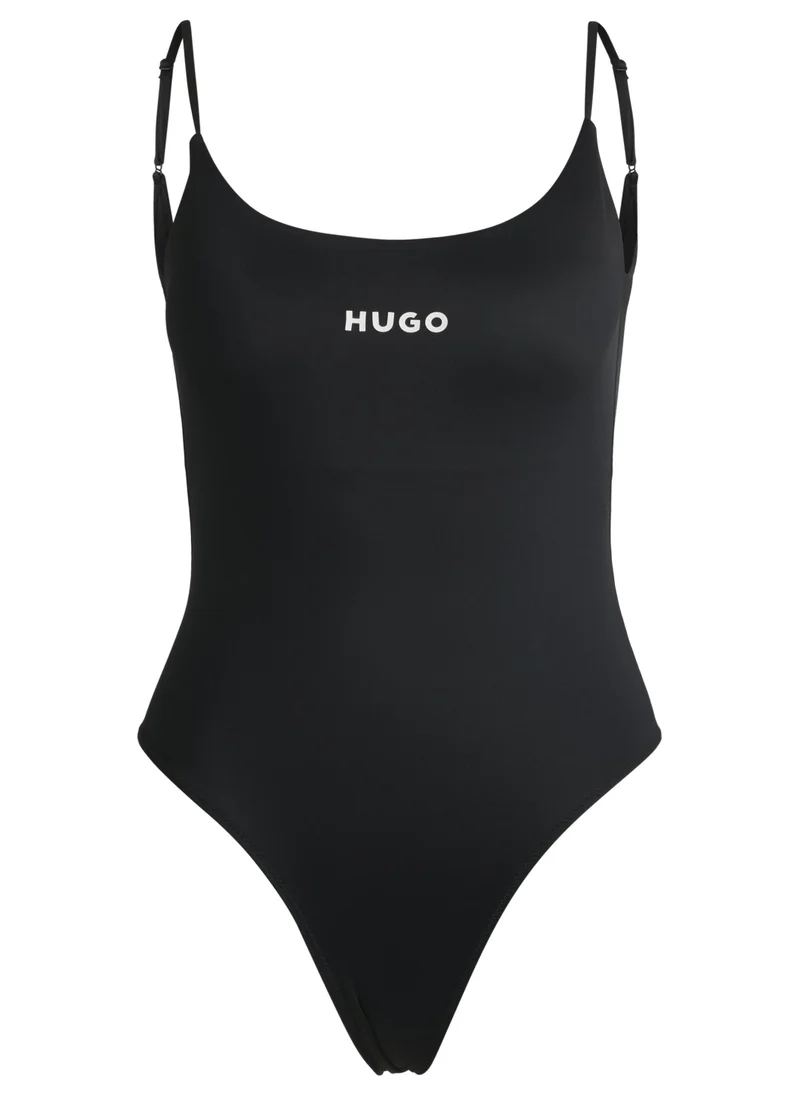 هوجو Logo-print swimsuit with removable pads