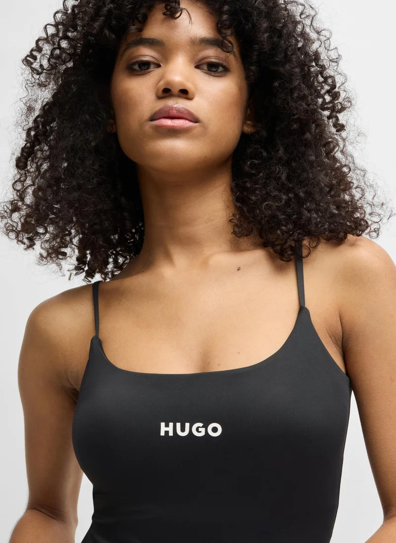 هوجو Logo-print swimsuit with removable pads