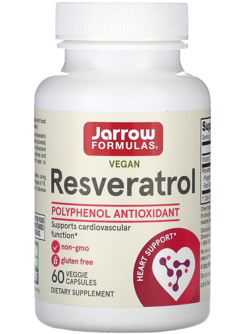 jarrow formulas Vegan Resveratrol, 60 Veggie Capsules