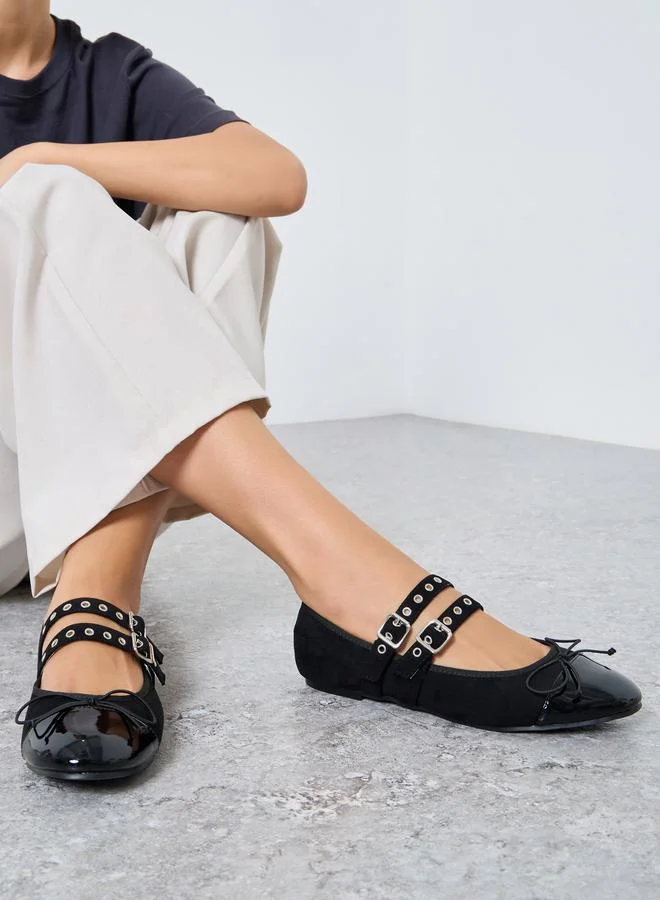 Styli Styli Double Buckle Marry Jane Shoes