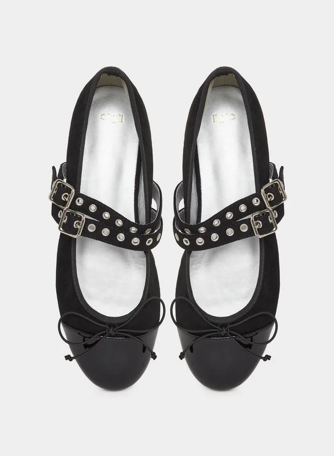 Styli Styli Double Buckle Marry Jane Shoes