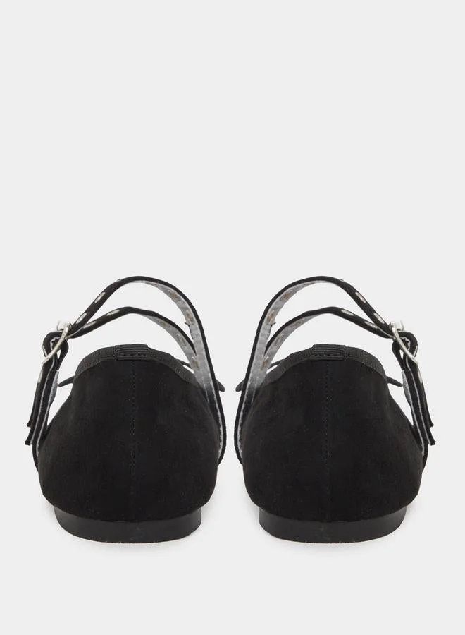 Styli Styli Double Buckle Marry Jane Shoes