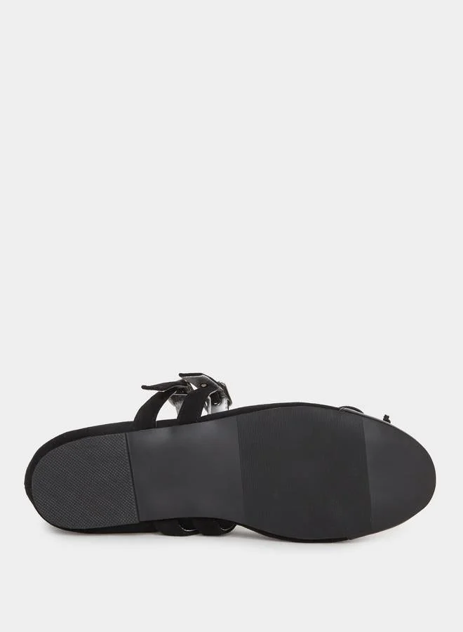 Styli Styli Double Buckle Marry Jane Shoes