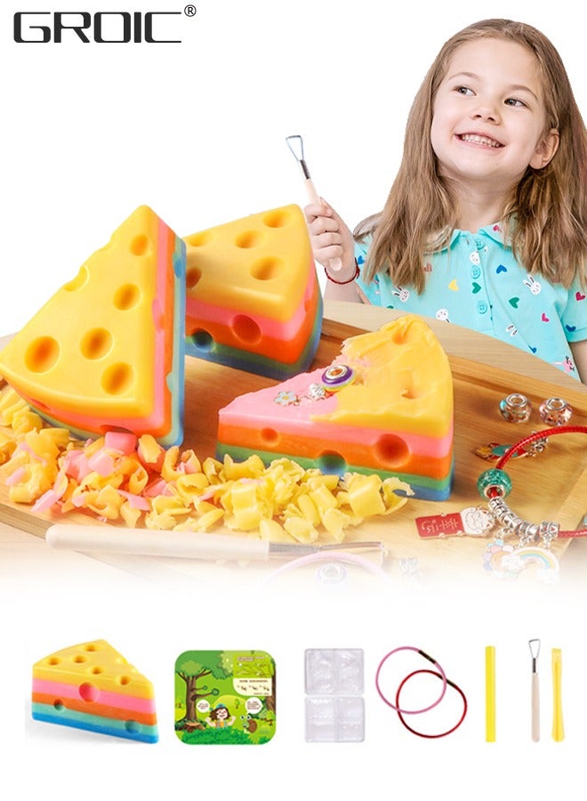 GROIC Gemstone Dig Kit, Dig Kits Archaeological Excavation Soap Blind Box, Explore Science Kits Stem Toys for Kids, Girl Digging Treasure Scraping DIY Bracelet Handmade Soap Blow Bubbles - Image 1