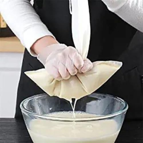 Karomouj Cheese Cloth Pack of 3 | Cotton Muslin Cloth Bag for Paneer, Curd, Sprouts, Juice, and Nut Milk Bags | Reusable Muslin Filter Cloth & Strainer Cloth for Kitchen Use - Image 1