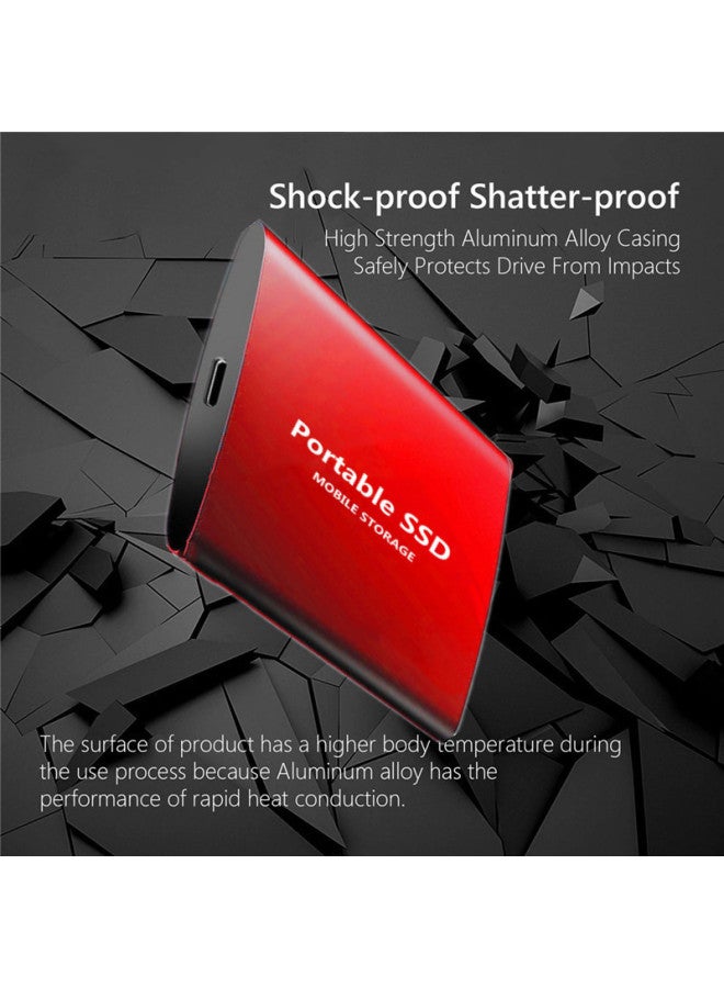 Upgrade Of 500GB-16TB Portable SSD For Solid State Mobile Hard Disk-Capacity:128TB-Interface:Red - Image 2