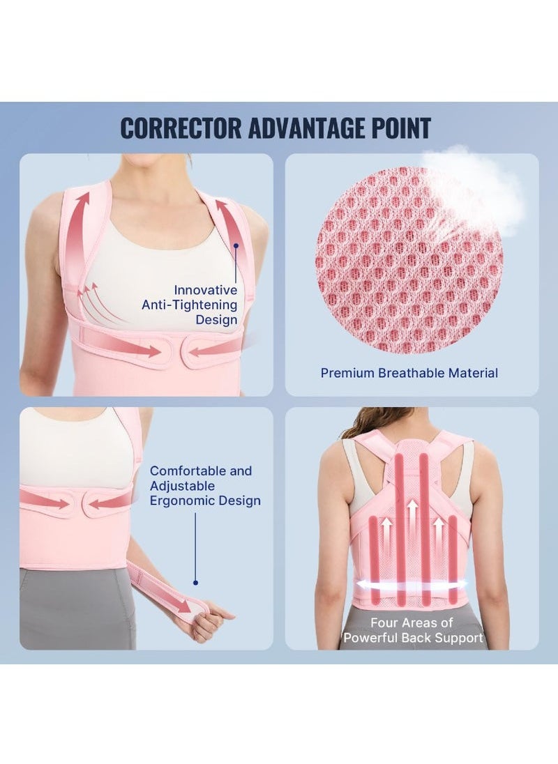 Gonice Back Brace Posture Corrector for Women Shoulder Straightener Adjustable Full Back Support Upper and Lower Back Pain Relief - Scoliosis Hunchback Hump Thoracic Spine Corrector PinK  - Image 5