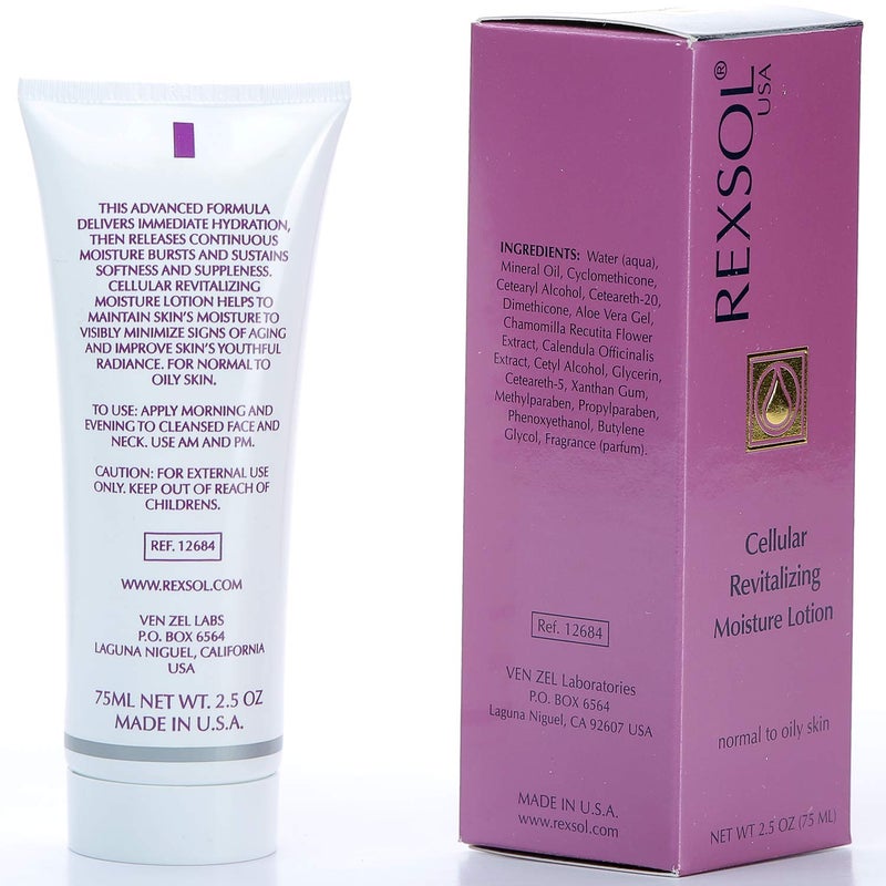REXSOL Cellular Revitalizing Moisture Lotion Normal to Oily Skin | With Aloe Vera Gel, Chamomile Extract & Calendula Officinalis Extract | Helps to maintain signs of aging. (75 ml / 2.5 fl oz) - Image 2