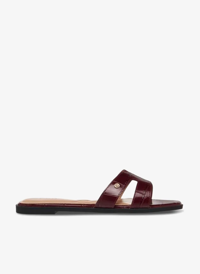 Celeste Women Animal Textured Slip-On Sandals