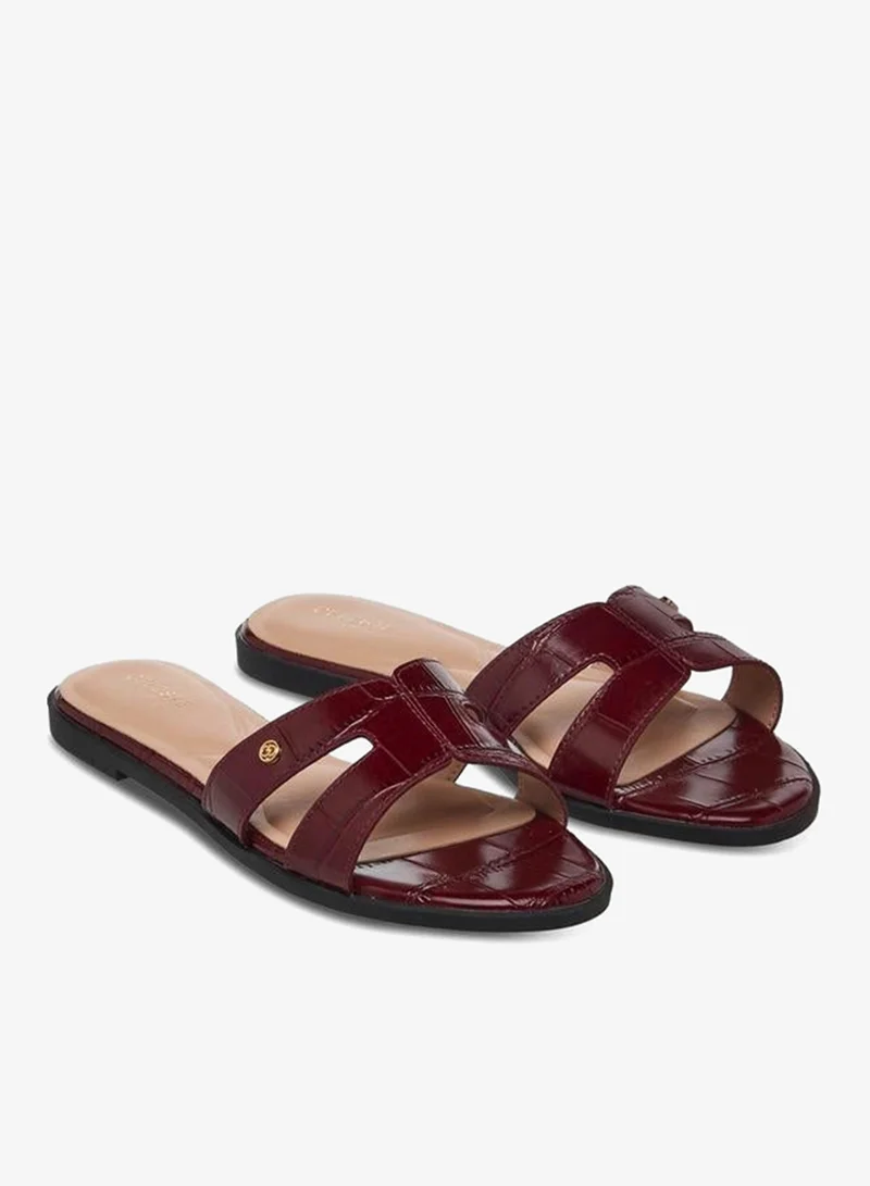 Celeste Women Animal Textured Slip-On Sandals