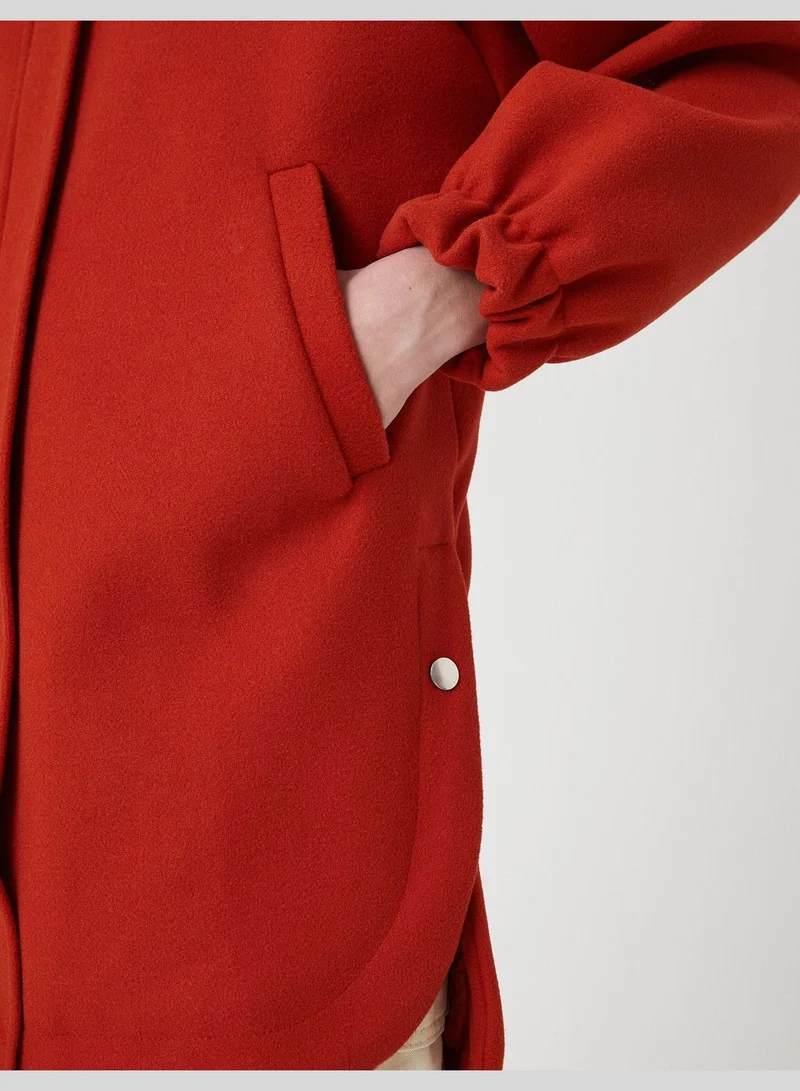 KOTON Pocket Zipper Hooded Oversized Coat