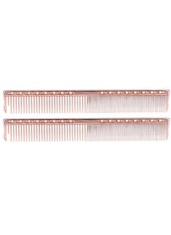 Sonew Styling Comb 2Pcs Professional Stainless Steel Haircut Comb Salon Hairdressing Comb Styling Tool For All Hair Types Fine And Wide Tooth Hair Barber Comb(Rose Gold)  - Image 1