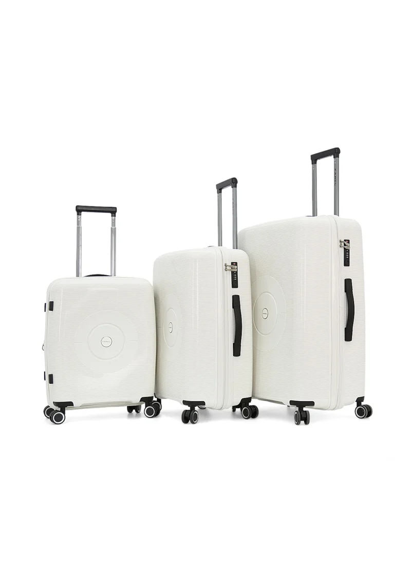 فانكل Hardside Luggage Trolley Bag 3 Pieces Set,White (S-20",M-24",L-28")
