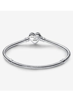 PANDORA Pandora Moments Sparkling Infinity Heart Clasp Snake Chain Bracelet for Women Circumference 20cm  - Image 4