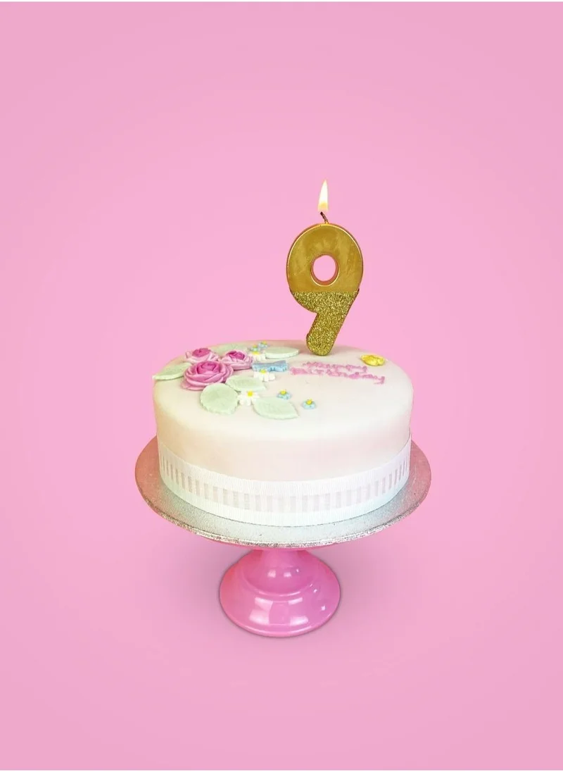 Talking Tables Talking Tables 9 Number Birthday Candles, Candle for Cake Decoration, Candle for Birthday Cake Topper, Anniversary Cake Number Candle. Candle stick for special occasions such as birthdays and Anniversaries (9 Number Candle, Gold Glitter Dipped Candle)