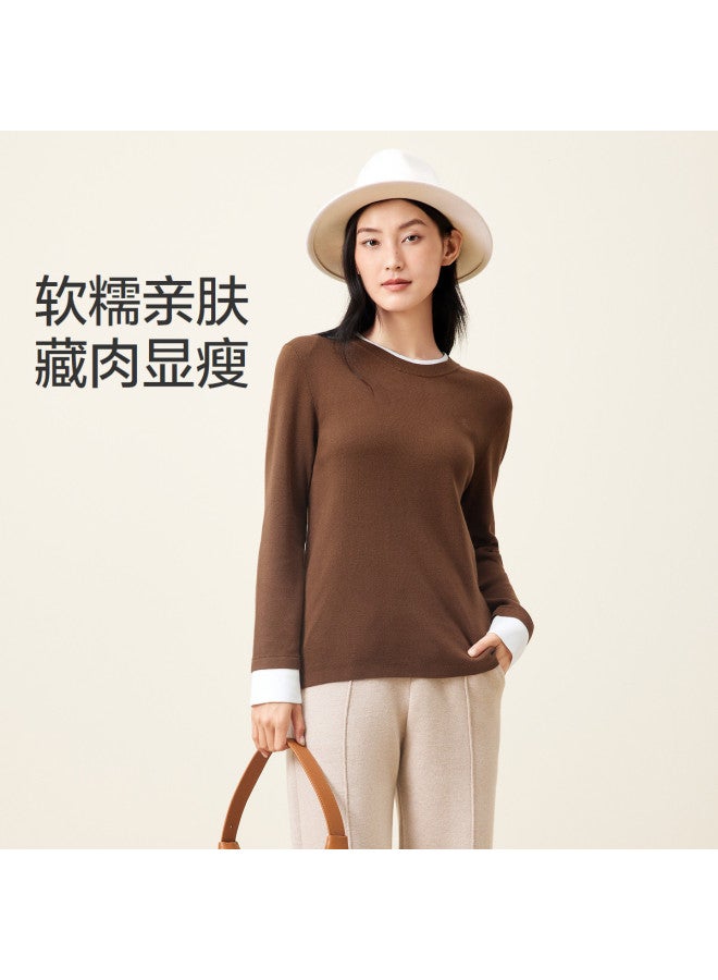 purcotton Women'S Cotton Sweater For Autumn And Winter, 100% Cotton Basic Layering Top - Image 2