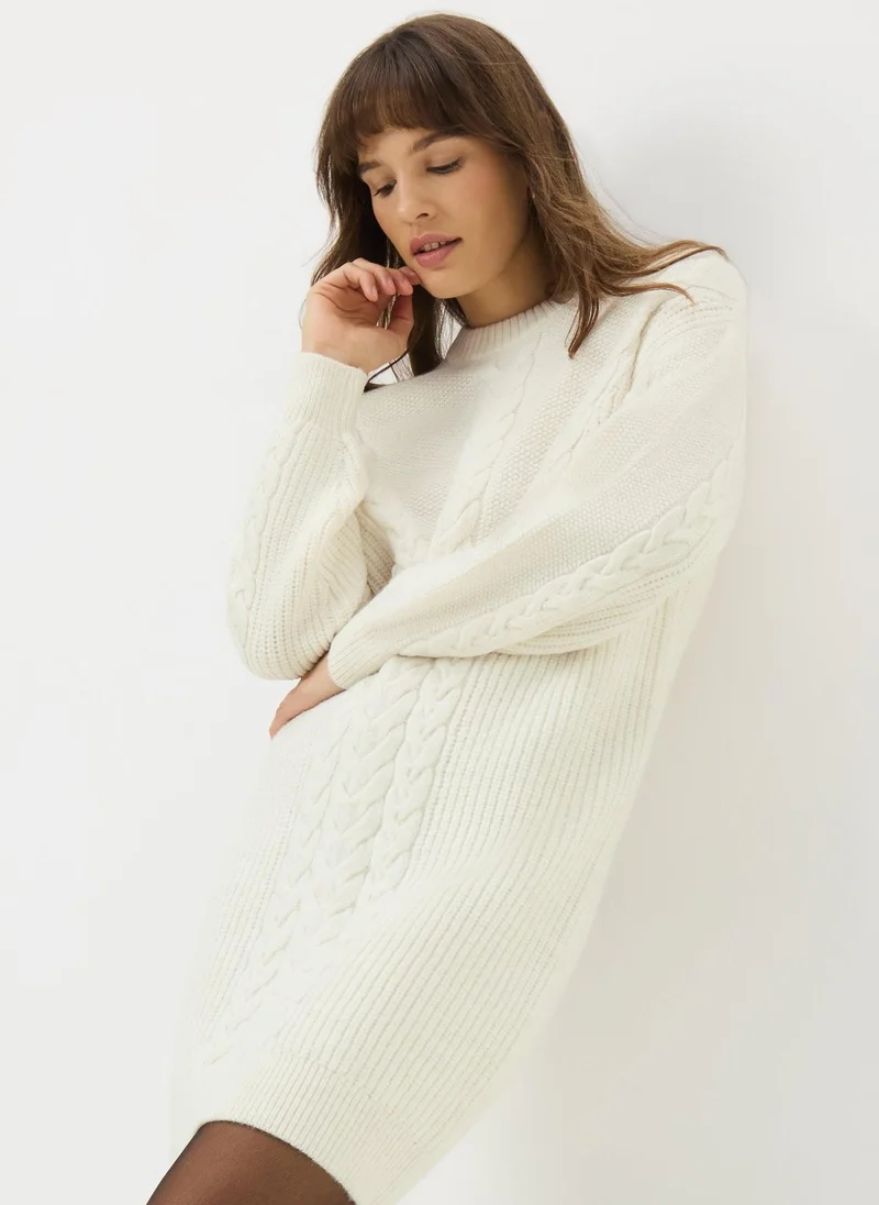 Matalan Cream Cable Knitted Dress