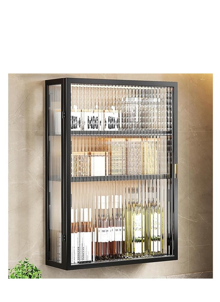 Cool Baby - 3 Layer Bathroom Storage Cabinet Shelf Wall Mounted Storage Cabinet with Transparent Door for Bedroom Bathroom Living Room Kitchen Storage Cabinet - Image 1