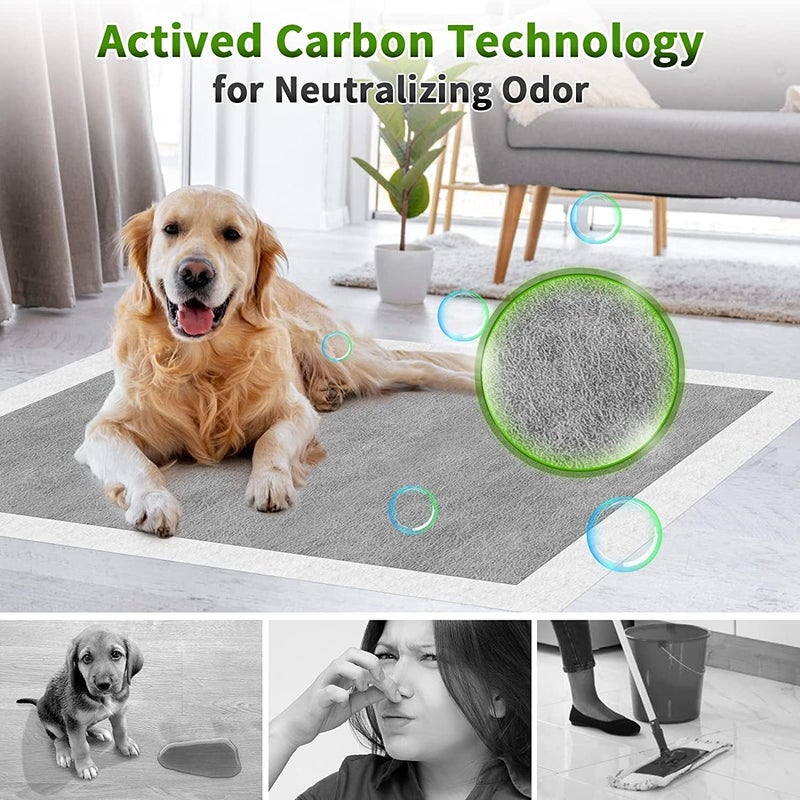 موموبير حزمة من 25 وسادة تدريب للكلاب الصغيرة من نوع Mumoo Bear Carbon، وسادات عالية الامتصاص، تساعد في السيطرة على الروائح الكريهة، مقاومة للتسرب، قابلة للتخلص وسريعة الجفاف، مناسبة للاستخدام في المرحاض - مقاس 90 × 60 سم - Image 2