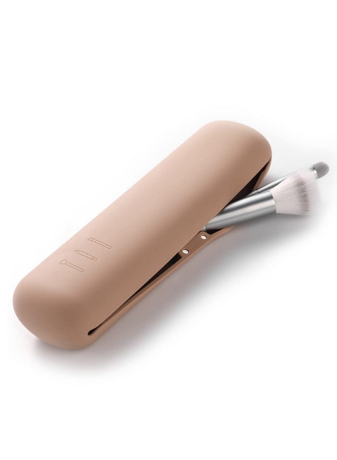 FERYES Makeup Brush Travel Bag, Khaki (Large), (Large)8.27*2.36*1.57 - Image 1