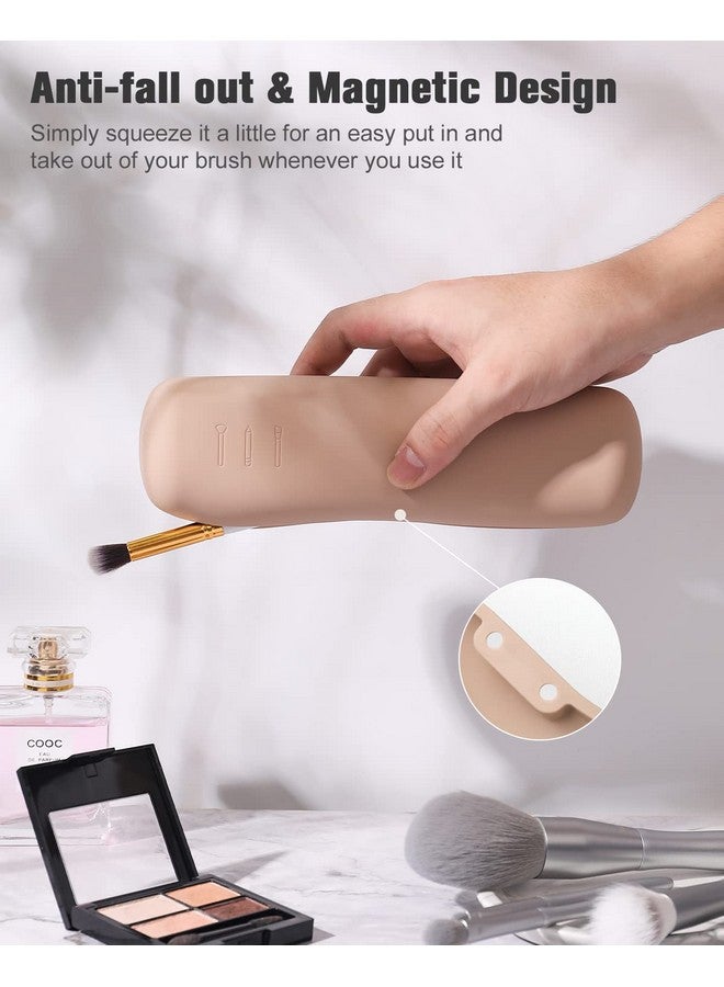 FERYES Makeup Brush Travel Bag, Khaki (Large), (Large)8.27*2.36*1.57 - Image 3