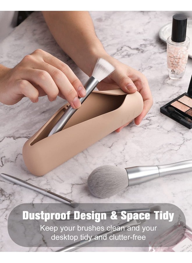 FERYES Makeup Brush Travel Bag, Khaki (Large), (Large)8.27*2.36*1.57 - Image 4