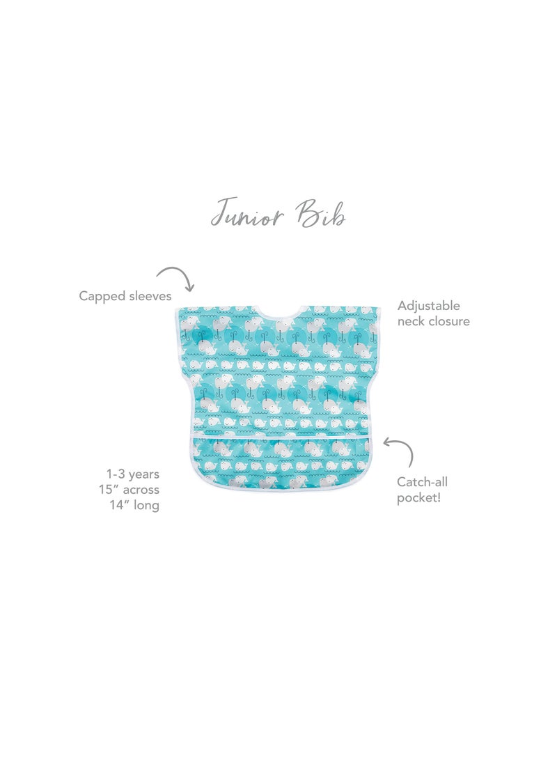 SYOSI Junior Bib, Short Sleeve Toddler Bib, Smock for Kids 1-3 Years, Waterproof Fabric  - Image 2
