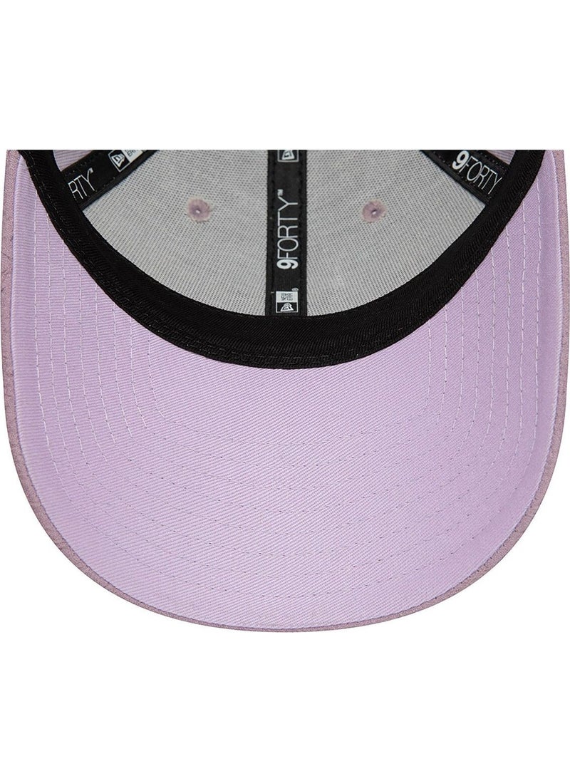 NEW ERA - New York Yankees Women's Bubble Stitch Black 9FORTY Pastel Purple Adjustable Hat - Image 1