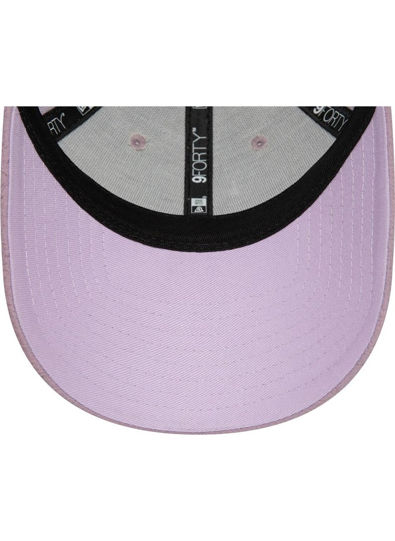 NEW ERA - New York Yankees Women's Bubble Stitch Black 9FORTY Pastel Purple Adjustable Hat - Image 1