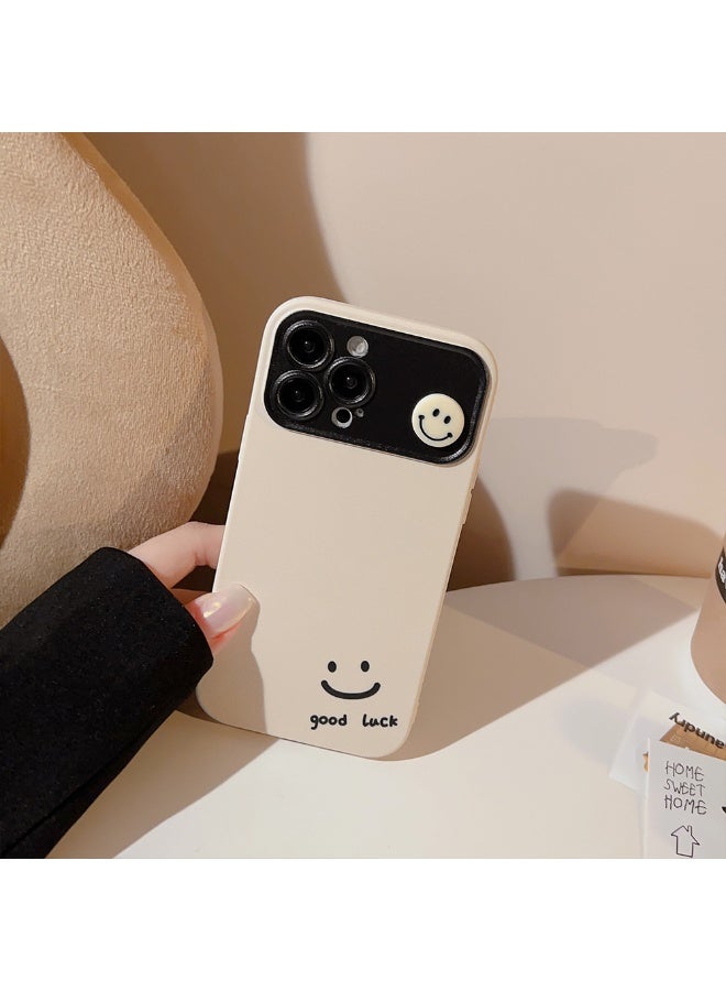 NIBEMINENT 3d Smiling Face Protective TPU Case Cover For iPhone 17 Pro, Off White