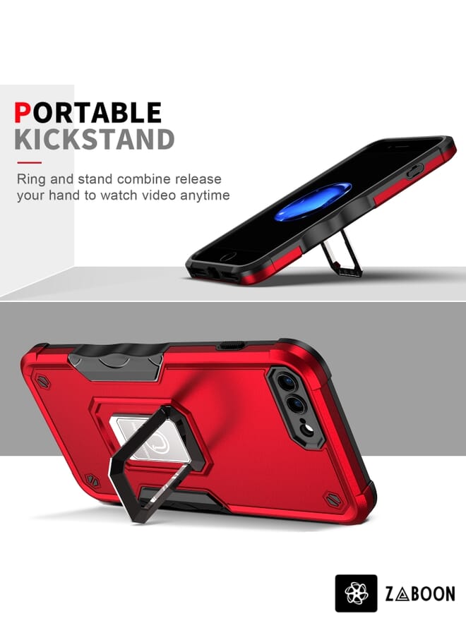 Zaboon Ring Holder Non-slip Armor  Protective Case Cover For iPhone 8 Plus / 7 Plus - Image 5