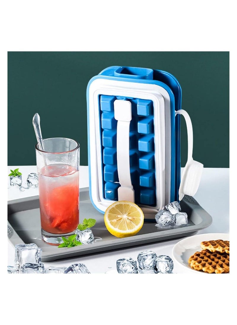 PrankPond - PrankPond Ice Cube Tray Mold Ice Maker with Lid UltraPortable No Spill Cover NonBPA and Reusable Makes 18 Large Frozen Cubes Pack of 1 Multi Color 22 x 13 x 5 cm - Image 1