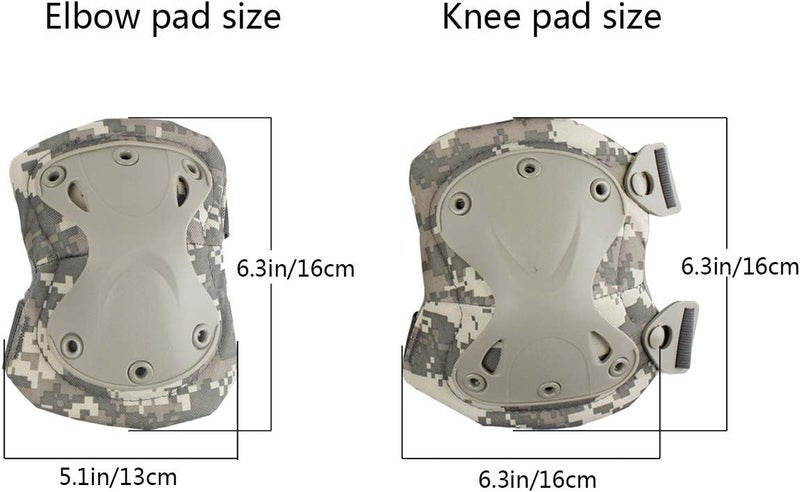 Aoutacc Tactical Combat Knee & Elbow Protective Pads Set for Outdoor CS Paintball Game Cycling Safety Skateboarding Gear Skates Knee Protection Guard Pads - Image 2