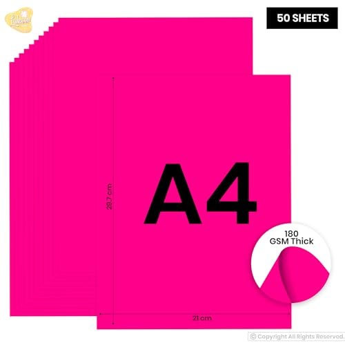 Lakeer A4 Color Paper 50 Sheets (Dark Pink) Premium Colour 180 GSM Pack for Copy Printing, DIY Art & Craft, Projects, Decoration, Other Office Printing, etc. - Image 3