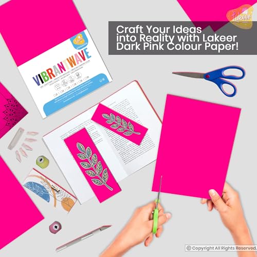 Lakeer A4 Color Paper 50 Sheets (Dark Pink) Premium Colour 180 GSM Pack for Copy Printing, DIY Art & Craft, Projects, Decoration, Other Office Printing, etc. - Image 4