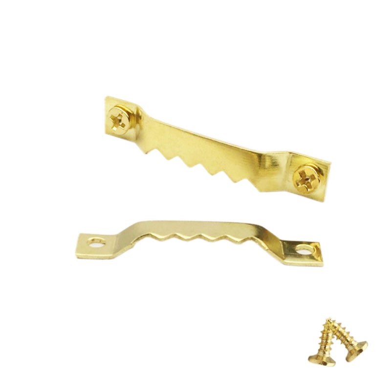 EesTeck 50 Pack Small Gold Sawtooth Picture Hangers with Screws, Steel Picture Hangers, Picture Frame Hooks, for Hanging Photos, Artwork, Paintings - Image 1