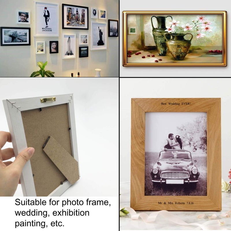 EesTeck 50 Pack Small Gold Sawtooth Picture Hangers with Screws, Steel Picture Hangers, Picture Frame Hooks, for Hanging Photos, Artwork, Paintings - Image 4