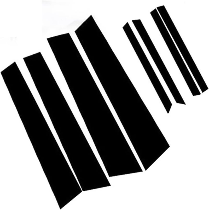 QASULER 6Pcs Glossy Black Car Pillar Posts for Civic - Image 1