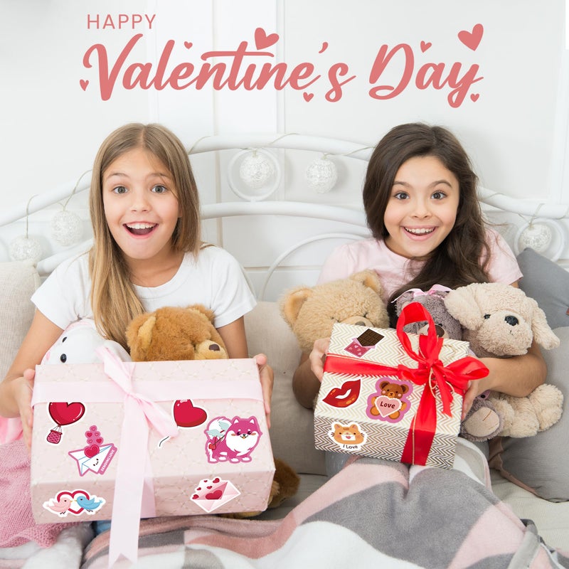 OHOME Valentines Stickers - 100 PCS Heart Stickers for Kids Classroom School - Valentines Day Crafts Gifts Treats Decor Cards Scrapbooking Decorations Supplies - Valentine's Party Favors - Image 4