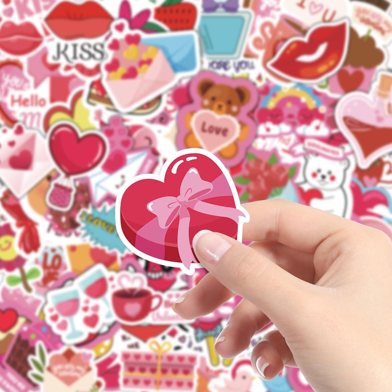 OHOME Valentines Stickers - 100 PCS Heart Stickers for Kids Classroom School - Valentines Day Crafts Gifts Treats Decor Cards Scrapbooking Decorations Supplies - Valentine's Party Favors - Image 3