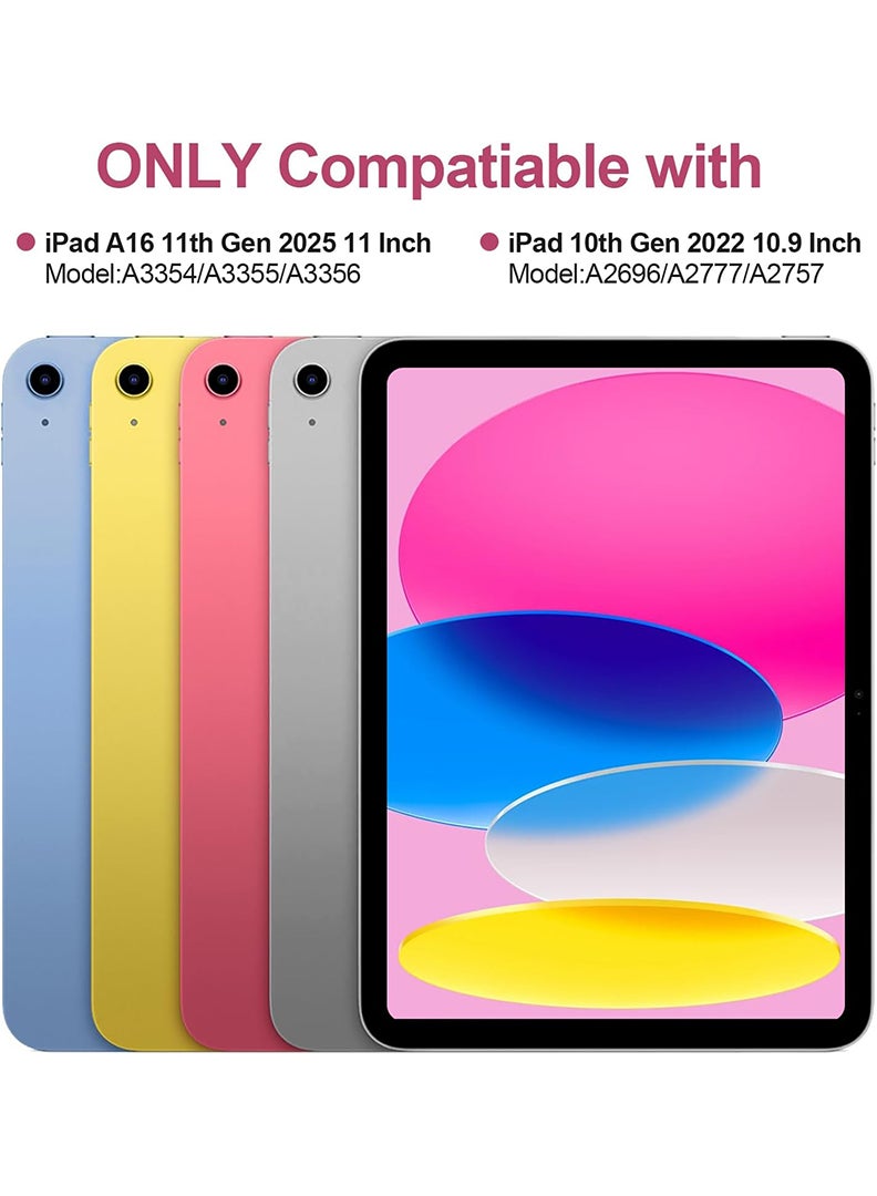 Theodor iPad 11th Gen (A16 2025) Case with Keyboard iPad 10th Gen (10.9 Inch, 2022) Keyboard Case Wireless Magnetically Detachable Case , Auto Sleep/Wake -Pink - Image 2