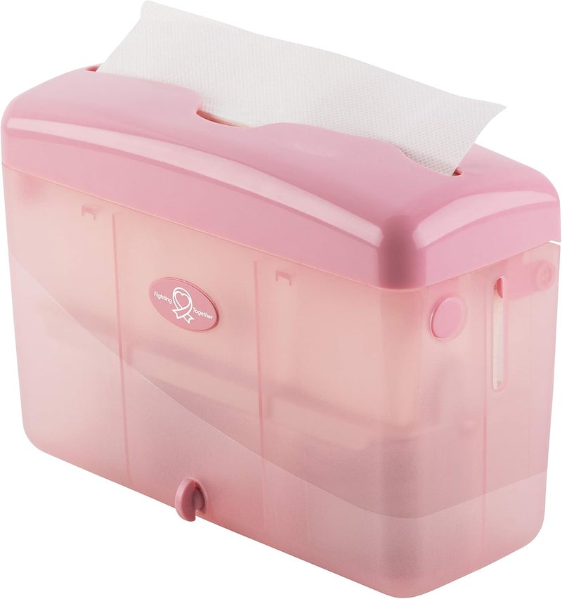 EZPULL EZbrnd Countertop SLIMFOLD Hand Towel Dispenser for Kitchen/Bathroom/Office/RV/Airbnb, Guest Towel Holder, Pink - Image 1