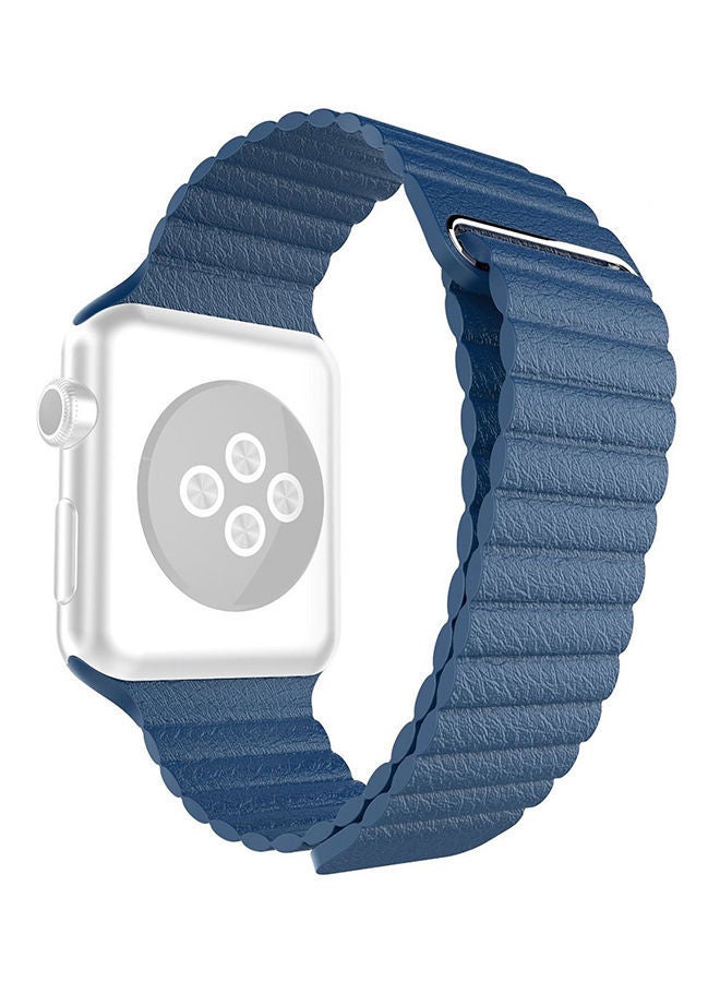 NIBEMINENT Leather Band For Apple Watch 38 mm Blue