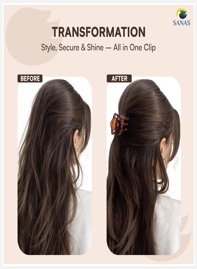 Sanas Hair Clips For Girls (4Pcs) Claw Clip Clutchers For Hair Clips For Women Stylish Fashion Accessories For Girls Teenage Hair Claw Clips For Women Aesthetic Korean Clip (4Pcs) (Versatile 4 Shades) - Image 3