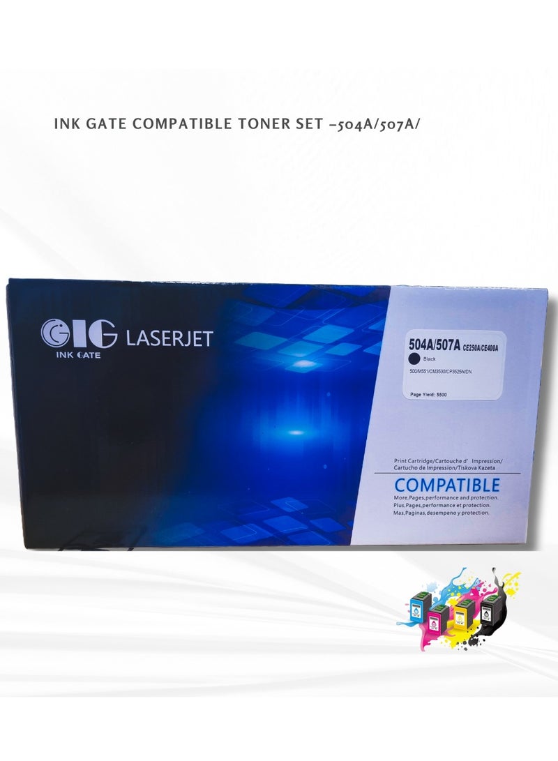 IG Compatible CE250A / 504A / 507A Black Toner Cartridge – For HP CP3525, CM3530, M551, M575 Series – Up to 5,500 Pages - Image 1