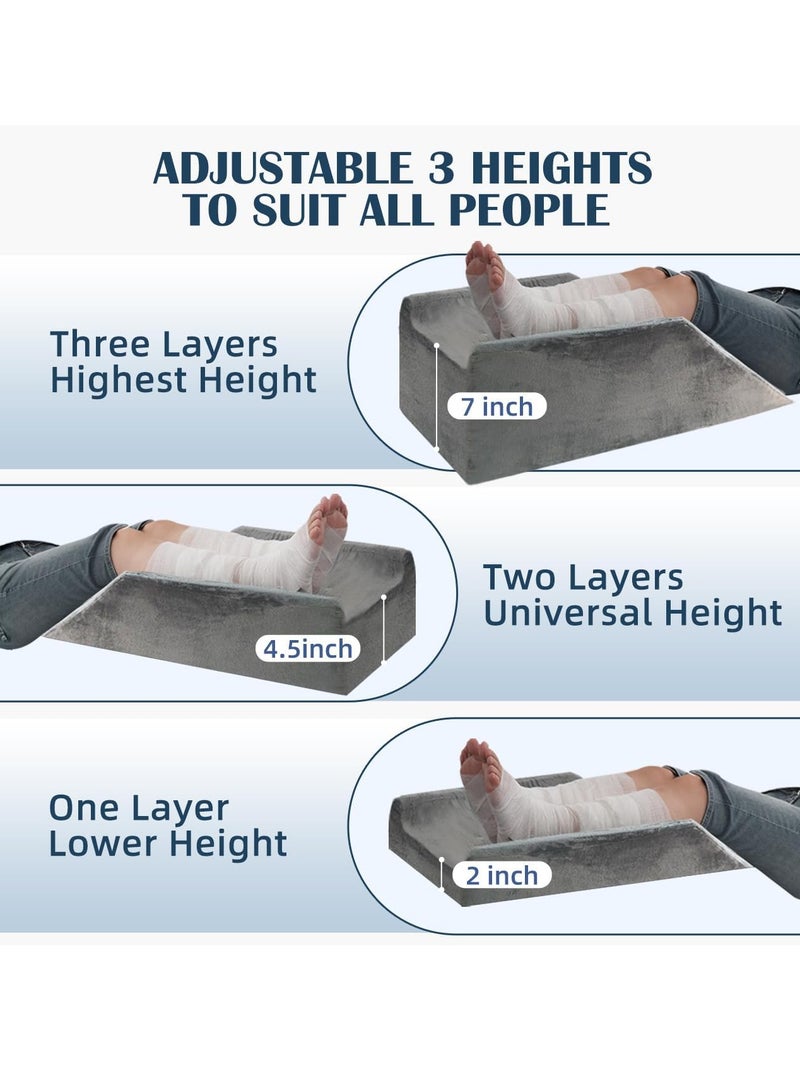 Lofe LOFE Leg Elevation Pillow - Adjustable Leg Elevation Pillow 3 Heights, U-Shape Double Leg Elevation Pillows for After Surgery, CertiPUR-US Memory Foam Foot Elevation Pillows for Swelling, Post Surgery  - Image 4
