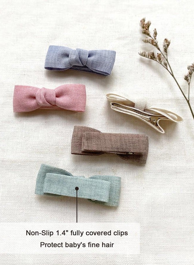 Cherssy Baby Girls Tiny Hair Bow Clips, 10pcs Boutique Fully Lined Hair Pins Mini Baby Barrettes Accessories for Infants Toddlers Fine Hair by Cherssy - Image 5