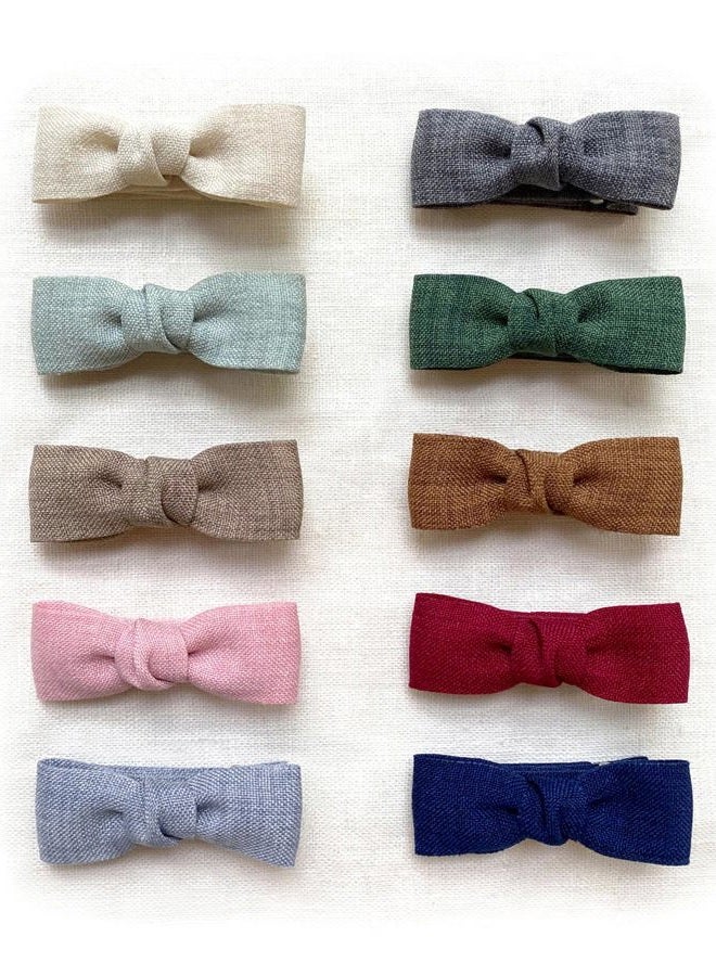 Cherssy Baby Girls Tiny Hair Bow Clips, 10pcs Boutique Fully Lined Hair Pins Mini Baby Barrettes Accessories for Infants Toddlers Fine Hair by Cherssy - Image 1