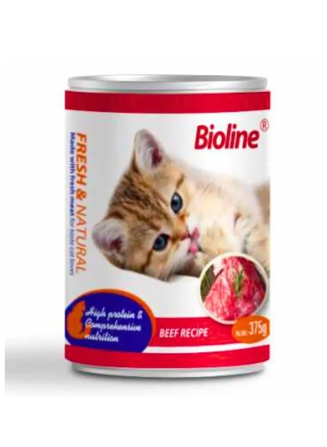 بايولاين طعام القطط المعلب 375 جرام [نكهة - لحم البقر والخضروات] - Image 1